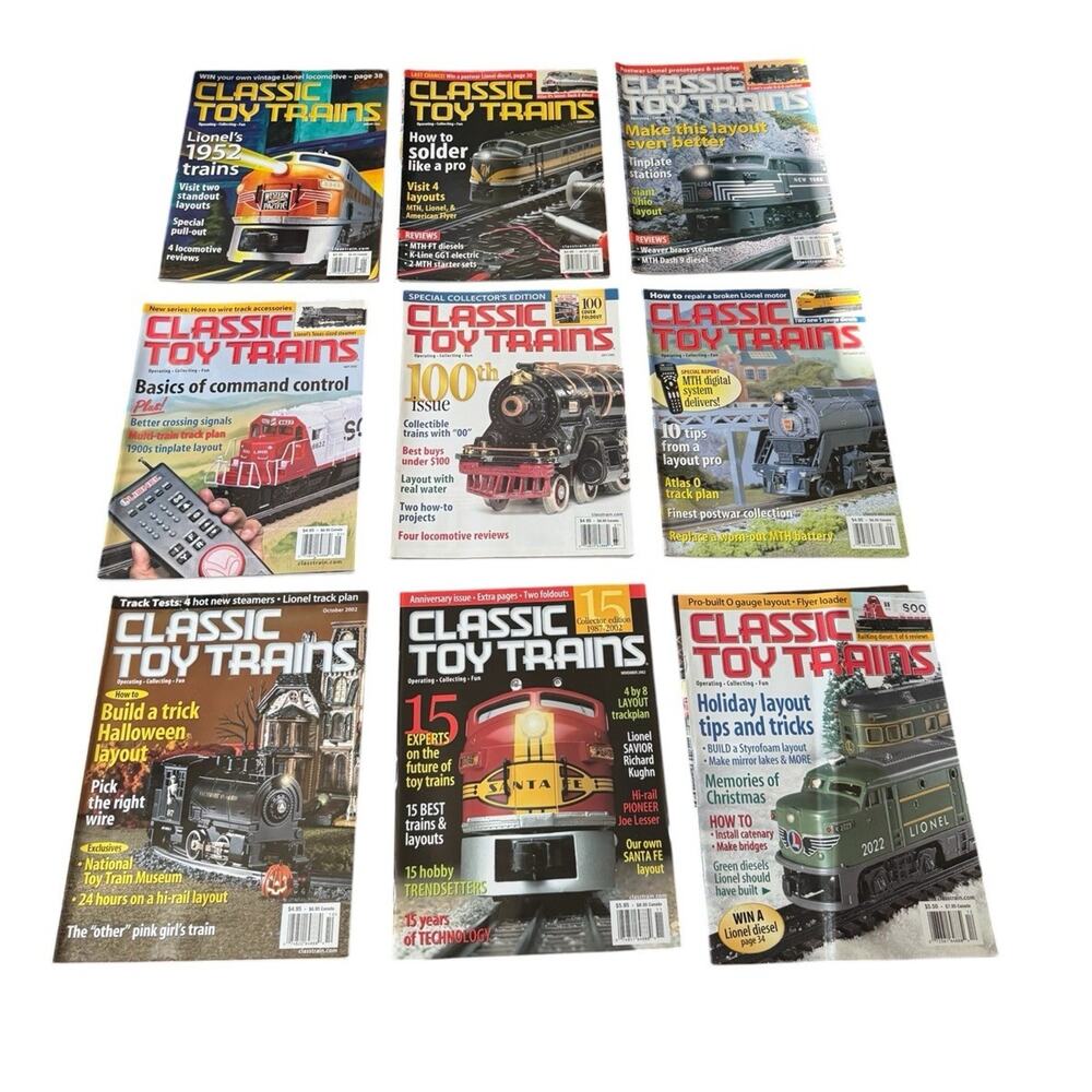 Classic Toy Trains‎ Magazine Lot 2002 Issues Model Railroad Lionel MTH O Gauge